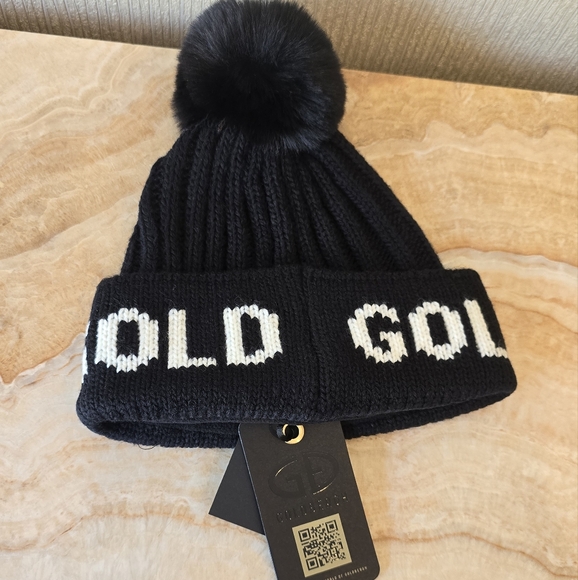 Goldbergh Hodd Faux Fur Beanie Black Cream White - Picture 9 of 12